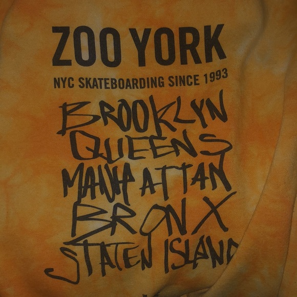 Yellow tie dye zoo york hoodie. Size small. - Picture 2 of 2